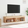 TV cabinets with LED lights 2 pcs Sonoma oak 60x30x30 cm by , TV Furniture - Ref: Foro24-837132, Price: 58,72 €, Discount: %