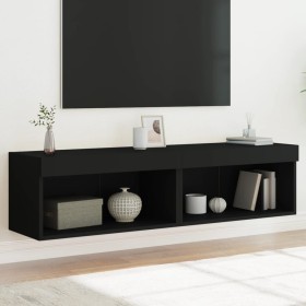 Muebles para TV con luces LED 2 uds negro 60x30x30 cm de , Muebles TV - Ref: Foro24-837130, Precio: 61,98 €, Descuento: %