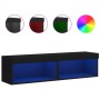 TV furniture with LED lights 2 pcs black 60x30x30 cm by , TV Furniture - Ref: Foro24-837130, Price: 60,51 €, Discount: %