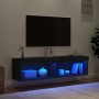 TV furniture with LED lights 2 pcs black 60x30x30 cm by , TV Furniture - Ref: Foro24-837130, Price: 60,51 €, Discount: %