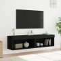 TV furniture with LED lights 2 pcs black 60x30x30 cm by , TV Furniture - Ref: Foro24-837130, Price: 60,51 €, Discount: %