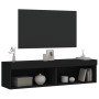 TV furniture with LED lights 2 pcs black 60x30x30 cm by , TV Furniture - Ref: Foro24-837130, Price: 60,51 €, Discount: %