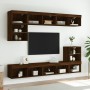 TV cabinet with LED lights brown oak 80x30x30 cm by , TV Furniture - Ref: Foro24-837153, Price: 44,82 €, Discount: %