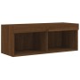 TV cabinet with LED lights brown oak 80x30x30 cm by , TV Furniture - Ref: Foro24-837153, Price: 44,82 €, Discount: %