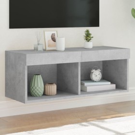 Concrete gray TV cabinet with LED lights 80x30x30 cm by , TV Furniture - Ref: Foro24-837147, Price: 43,58 €, Discount: %