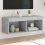 Mueble para TV con luces LED gris hormigón 80x30x30 cm de , Muebles TV - Ref: Foro24-837147, Precio: 43,56 €, Descuento: %