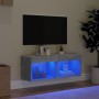 Mueble para TV con luces LED gris hormigón 80x30x30 cm de , Muebles TV - Ref: Foro24-837147, Precio: 43,56 €, Descuento: %