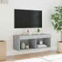 Mueble para TV con luces LED gris hormigón 80x30x30 cm de , Muebles TV - Ref: Foro24-837147, Precio: 43,56 €, Descuento: %