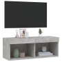 Mueble para TV con luces LED gris hormigón 80x30x30 cm de , Muebles TV - Ref: Foro24-837147, Precio: 43,56 €, Descuento: %