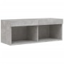 Mueble para TV con luces LED gris hormigón 80x30x30 cm de , Muebles TV - Ref: Foro24-837147, Precio: 43,56 €, Descuento: %