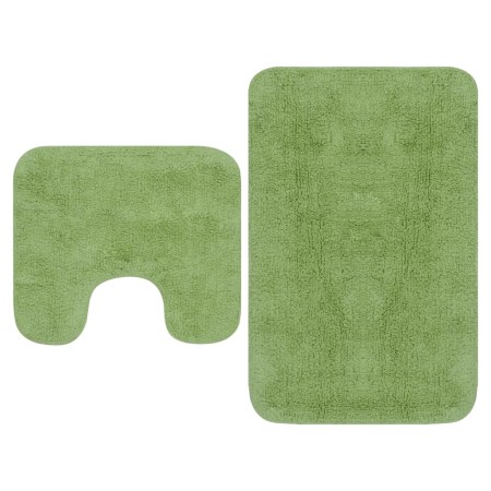 Conjunto de alfombrillas de baño de tela 2 piezas verde de vidaXL, Alfombras y esterillas de baño - Ref: Foro24-133233, Preci...