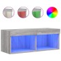 TV cabinet with LED lights Sonoma gray 80x30x30 cm by , TV Furniture - Ref: Foro24-837151, Price: 45,99 €, Discount: %