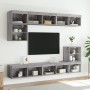 TV cabinet with LED lights Sonoma gray 80x30x30 cm by , TV Furniture - Ref: Foro24-837151, Price: 45,99 €, Discount: %