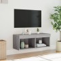 TV cabinet with LED lights Sonoma gray 80x30x30 cm by , TV Furniture - Ref: Foro24-837151, Price: 45,99 €, Discount: %