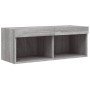 TV cabinet with LED lights Sonoma gray 80x30x30 cm by , TV Furniture - Ref: Foro24-837151, Price: 45,99 €, Discount: %