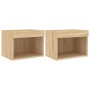 Wall bedside tables with LED lights 2 units Sonoma Oak by , TV Furniture - Ref: Foro24-837118, Price: 54,97 €, Discount: %