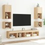 Wall bedside tables with LED lights 2 units Sonoma Oak by , TV Furniture - Ref: Foro24-837118, Price: 54,97 €, Discount: %