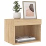 Wall bedside tables with LED lights 2 units Sonoma Oak by , TV Furniture - Ref: Foro24-837118, Price: 54,97 €, Discount: %