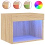 Wall bedside tables with LED lights 2 units Sonoma Oak by , TV Furniture - Ref: Foro24-837118, Price: 54,97 €, Discount: %