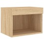 Wall bedside tables with LED lights 2 units Sonoma Oak by , TV Furniture - Ref: Foro24-837118, Price: 54,97 €, Discount: %