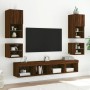 Wall bedside tables with LED lights 2 units brown oak by , TV Furniture - Ref: Foro24-837126, Price: 56,40 €, Discount: %