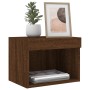 Wall bedside tables with LED lights 2 units brown oak by , TV Furniture - Ref: Foro24-837126, Price: 56,40 €, Discount: %