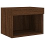 Wall bedside tables with LED lights 2 units brown oak by , TV Furniture - Ref: Foro24-837126, Price: 56,40 €, Discount: %