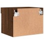 Wall bedside tables with LED lights 2 units brown oak by , TV Furniture - Ref: Foro24-837126, Price: 56,40 €, Discount: %