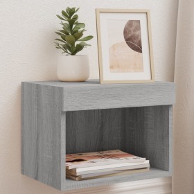 Wall bedside tables with LED lights 2 pcs Sonoma gray by , TV Furniture - Ref: Foro24-837124, Price: 51,87 €, Discount: %