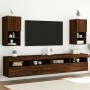 TV cabinet with LED lights 2 pcs brown oak 30.5x30x60 cm by , TV Furniture - Ref: Foro24-837000, Price: 72,13 €, Discount: %