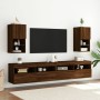 TV cabinet with LED lights 2 pcs brown oak 30.5x30x60 cm by , TV Furniture - Ref: Foro24-837000, Price: 72,13 €, Discount: %