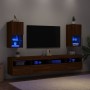 TV cabinet with LED lights 2 pcs brown oak 30.5x30x60 cm by , TV Furniture - Ref: Foro24-837000, Price: 72,13 €, Discount: %