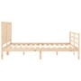 Bed frame with solid wood headboard 160x200 cm by , Beds and slatted bases - Ref: Foro24-3194516, Price: 179,31 €, Discount: %