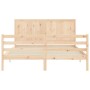 Bed frame with solid wood headboard 160x200 cm by , Beds and slatted bases - Ref: Foro24-3194516, Price: 179,31 €, Discount: %