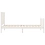 White solid wood bed frame with headboard 100x200 cm by , Beds and slatted bases - Ref: Foro24-3192807, Price: 134,59 €, Disc...