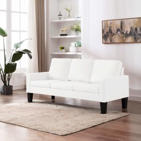 White Faux Leather 3 Seater Sofa by , Sofas - Ref: Foro24-288760, Price: 347,37 €, Discount: %