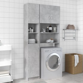 Concrete gray engineered wood washing machine cabinet by , Accessories for washing machines and dryers - Ref: Foro24-3055640,...