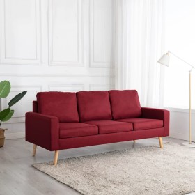 3-seater sofa in red wine-colored fabric by , Sofas - Ref: Foro24-288720, Price: 300,29 €, Discount: %