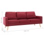 3-Sitzer-Sofa aus weinrotem Stoff von , Sofas - Ref: Foro24-288720, Preis: 300,29 €, Rabatt: %