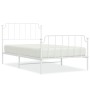 Metal bed frame with headboard and footboard white 107x203 cm by , Beds and slatted bases - Ref: Foro24-373950, Price: 74,40 ...