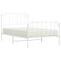 Metal bed frame with headboard and footboard white 107x203 cm by , Beds and slatted bases - Ref: Foro24-373950, Price: 74,40 ...