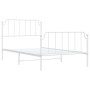 Metal bed frame with headboard and footboard white 107x203 cm by , Beds and slatted bases - Ref: Foro24-373950, Price: 74,40 ...