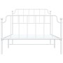 Metal bed frame with headboard and footboard white 107x203 cm by , Beds and slatted bases - Ref: Foro24-373950, Price: 74,40 ...