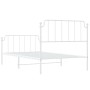 Metal bed frame with headboard and footboard white 107x203 cm by , Beds and slatted bases - Ref: Foro24-373950, Price: 74,40 ...