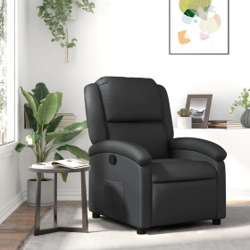 Sillón reclinable de cuero auténtico negro de , Sillones - Ref: Foro24-371789, Precio: 342,45 €, Descuento: %