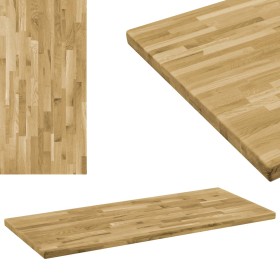 Solid oak wood rectangular board 44 mm thick 140x60 cm by vidaXL, Table tops - Ref: Foro24-246002, Price: 293,99 €, Discount: %