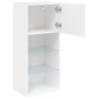 TV stand with white LED lights 40.5x30x90 cm by , TV Furniture - Ref: Foro24-837043, Price: 66,13 €, Discount: %