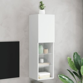 Mueble para TV con luces LED blanco 30,5x30x102 cm de , Muebles TV - Ref: Foro24-837015, Precio: 66,01 €, Descuento: %