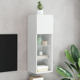 TV cabinet with LED lights white 30.5x30x90 cm by , TV Furniture - Ref: Foro24-837001, Price: 58,29 €, Discount: %