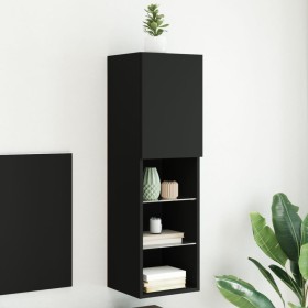 TV cabinet with LED lights black 30.5x30x102 cm by , TV Furniture - Ref: Foro24-837017, Price: 58,62 €, Discount: %